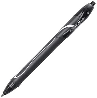 BIC Gelocity Quick Dry Black Gel Pens, Medium Point (0.7mm), 12-Count Pack, Retractable Gel Pens With Comfortable Full Grip