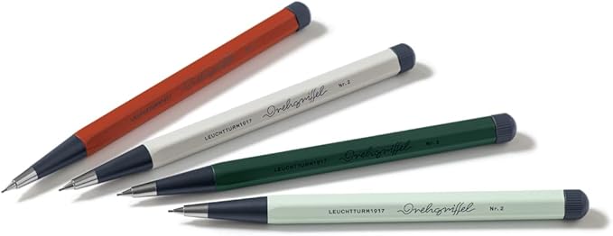 LEUCHTTURM1917 - Drehgriffel Mechanical Pencil - Refillable Writing Stylus with 0.7 mm HB Graphite Lead (Fox Red)