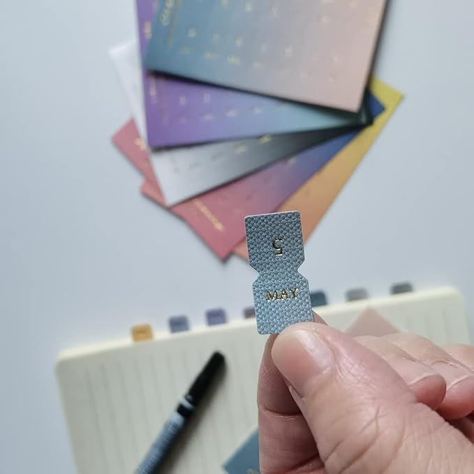 10 Sheets Monthly Adhesive Index Tabs Colorful Monthly Separator Tabs for Office Study Planners Organizations (Neon)