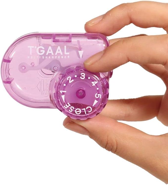 KUTSUWA STAD T'GAAL Angle Adjustable Pencil Sharpener, Translucent Purple, 1 ea. (RS036PU)