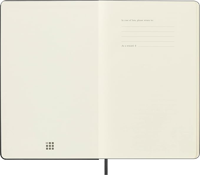 Moleskine Classic Notebook, Hard Cover, Large (5" x 8.25") Plain/Blank, Black, 240 Pages