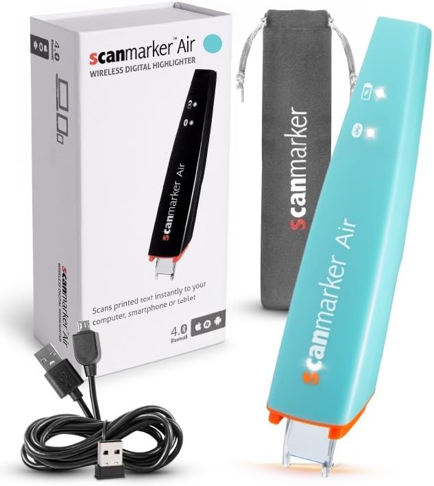 Scanmarker Air Pen Scanner & Translator Pen | Electronic Translation Pen & Smart Reading Pen for Dyslexia, Students & Professionals - Compatible with Mac, Windows, iOS & Android (Turquoise)