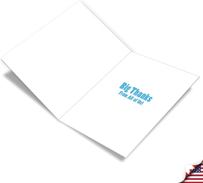 NobleWorks - Extra Large Humorous Thank You Greeting Card From Us 8.5 x 11 Inch with Envelope (1 Pack) Big, Jumbo Big Difference Counselor J8217TYG-US