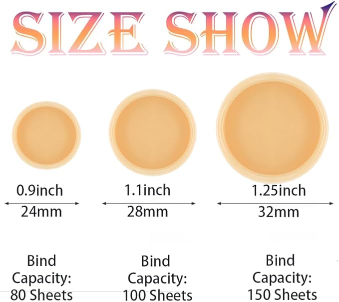 100PCS Discbound Notebook Accessories Expansion Planner Discs Binder Rings Loose-Leaf Plastic Book Binding Disc(Beige,0.9"/24 mm)