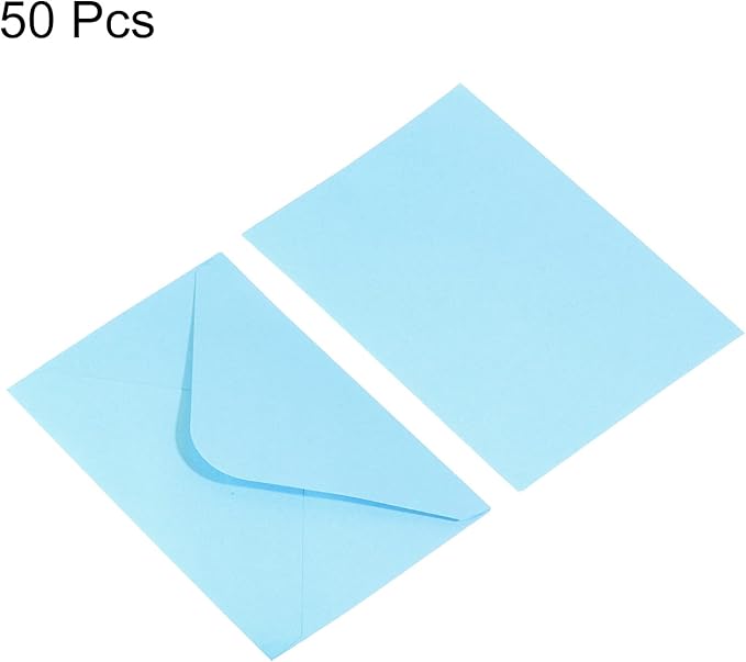 PATIKIL Mini Envelopes, 50 Pack Gift Cards Business Cards Envelope for Greeting Weddings, Blue