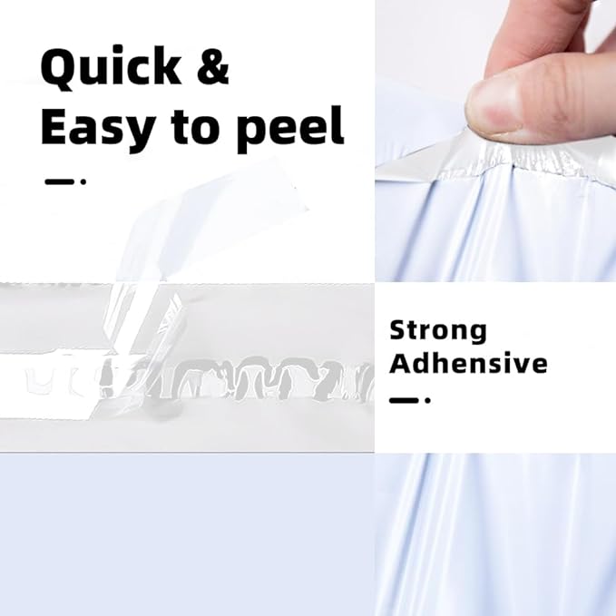 POLYSELLS 1000 pcs 10x13 Inches White x Silver Poly Mailers Shipping Envelopes, Strong Adhesive Sealing, Waterproof, and Tear-resistant Postal Mailing Bags for Clothing, Books, and Accessories
