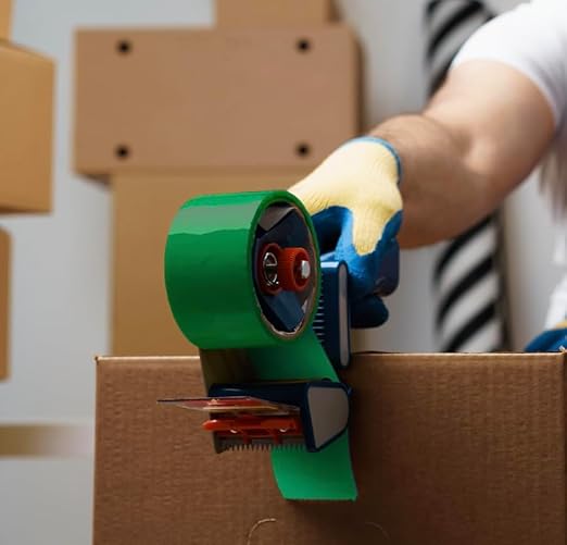 Heavy Duty Packaging Color Tape for Shipping,Packing and Moving 2" Wide x 2.0 Mil Thick -110 Yrd Roll -Acrylic Adhesive Tape for Box Sealing. (1 Roll, Green, 2" Wide x 110 yds).