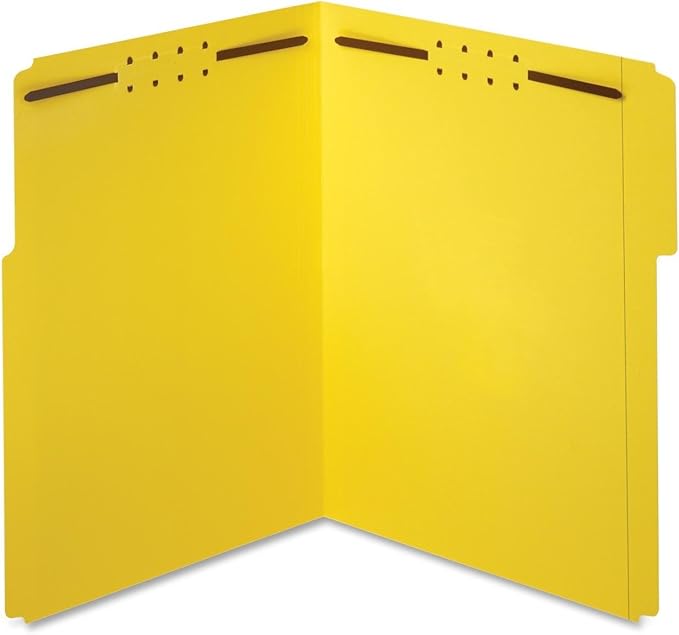 Pendaflex Fastener Folders, 2 Fasteners, Letter Size, Blue and Yellow, 50 per Box