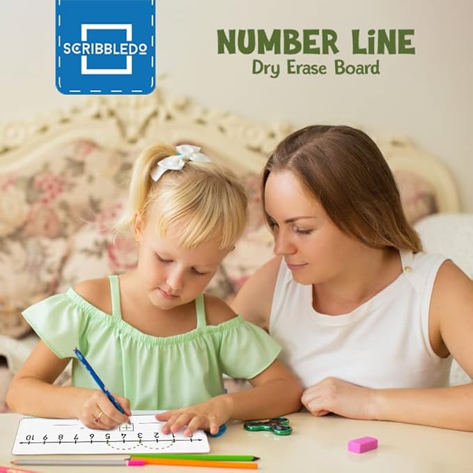 2 Pack Dry Erase Number Line Board 4βx12β Inch Lapboard Double Sided White Board Featuring 0-10 Number Line On One Side 0-20 On The Other for Students Desk