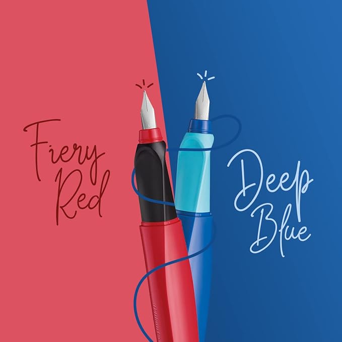 Pelikan Twist Fountain Pen with 1 Ink Cartridge, Fine Nib, Fury Red, Boxed (814812)