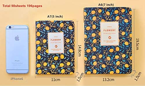 Flowery Journal, Planner Notebook and Calendar Schedule Organizer (Pink Cherry Blossom, A7(5 inch))
