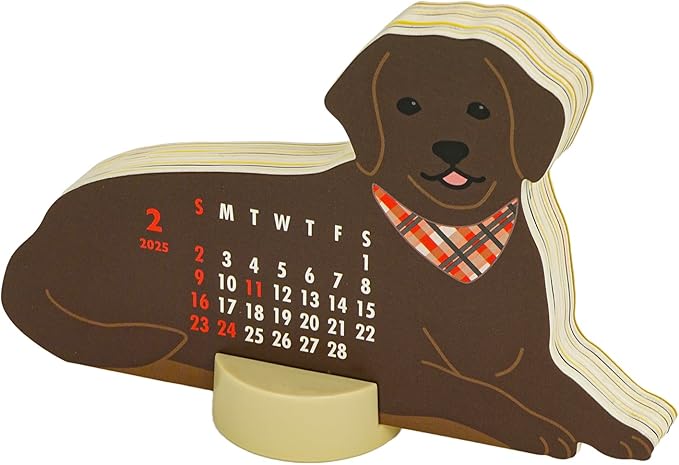 Greeting Life 2025 Calendar Animal Die Cut Retriever Tabletop C-1634-ET