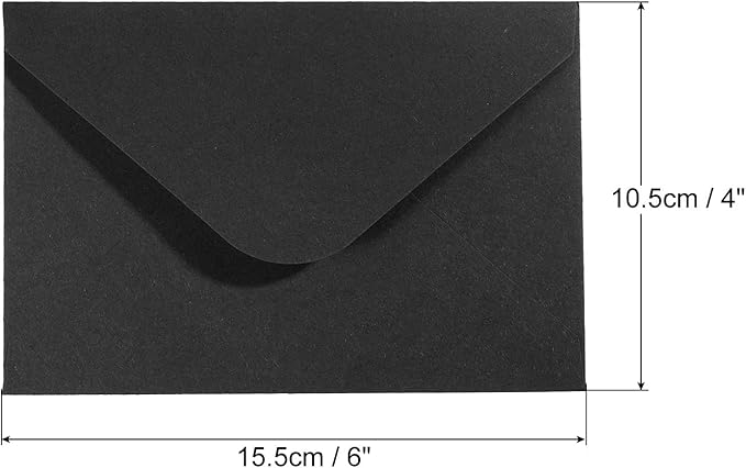 PATIKIL Mini Envelopes, 50 Pack Gift Cards Business Cards Envelope for Greeting Weddings, Black