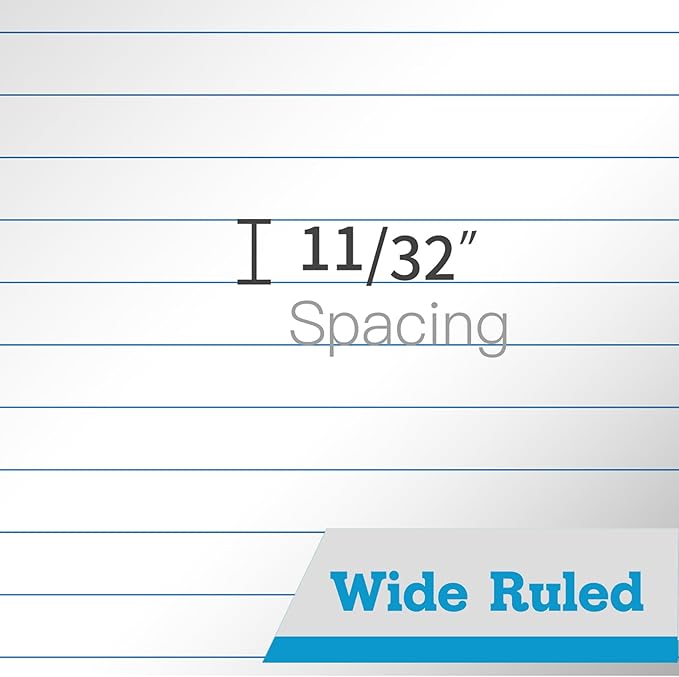 KAISA Legal Pads 8.5x11 Writing Pads Wide Ruled Notepads 8.5"x11.75" White Note Pads 40 Sheets 2 Pads,WT-MWT40W-2PAD,Made in the USA.