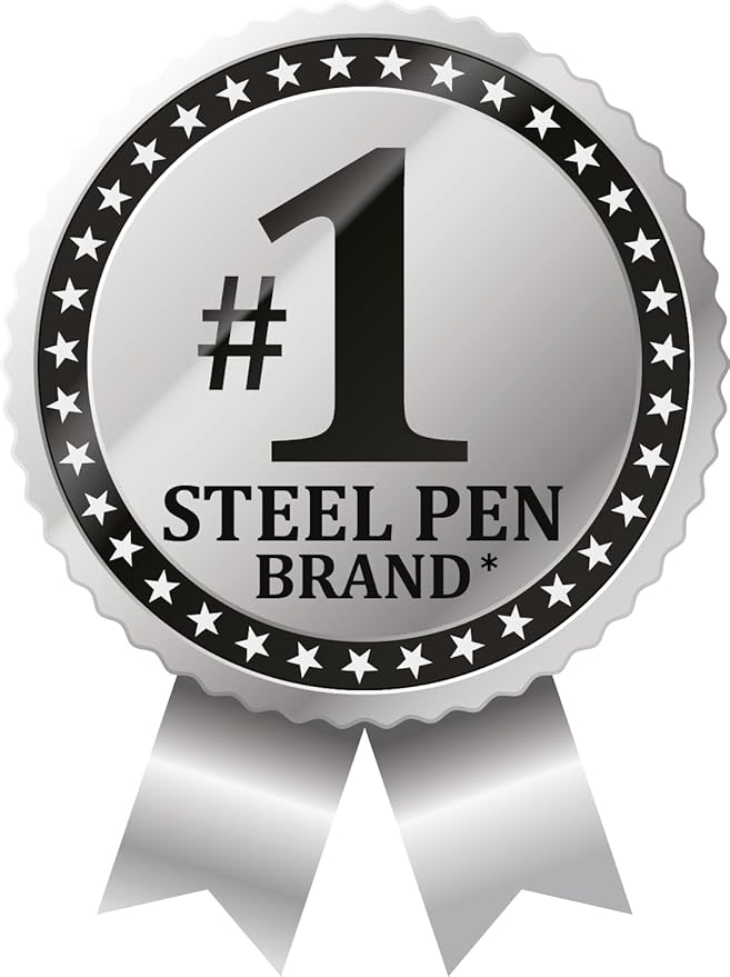 Zebra Pen F-701 Retractable Ballpoint Pen, Stainless Steel Barrel, Fine Point, 0.8mm, Black Ink, 4-Pack with Refills