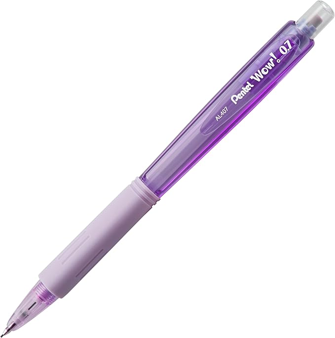 Pentel Color Shades Writing Pack - Includes; Pencil, Pens, and Erasers- Pastel Violet (BLBKALZBPV)