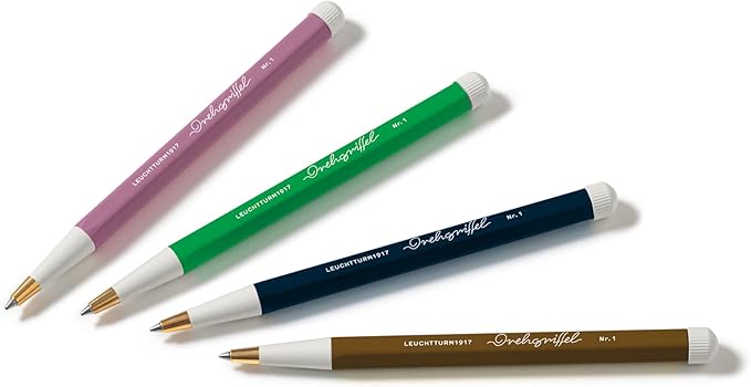 LEUCHTTURM1917 372214 No.1 Brass Aluminium Ballpoint Pen Refill with Blue Ink Design Awarded Deep Sea