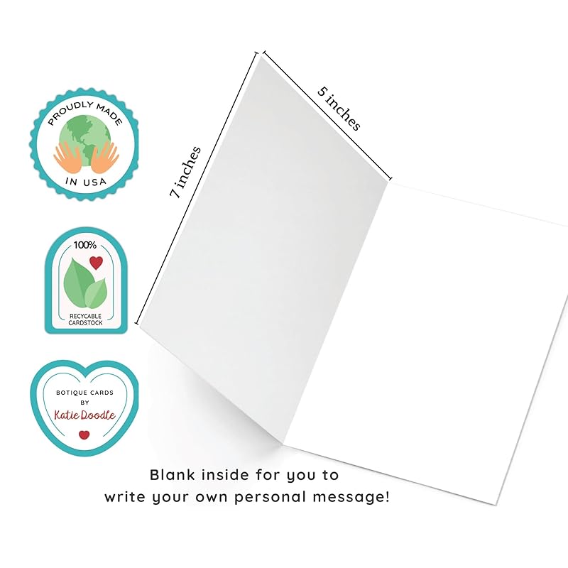 Katie Doodle - Funny, High School Graduation Card, Class of 2025 Gifts (Handmade in USA), Graduation Gifts for Her, Him, Girls, Boys - Includes 1 x Grad Card (5x7 inch) & 1 Kraft Envelope (self-seal)