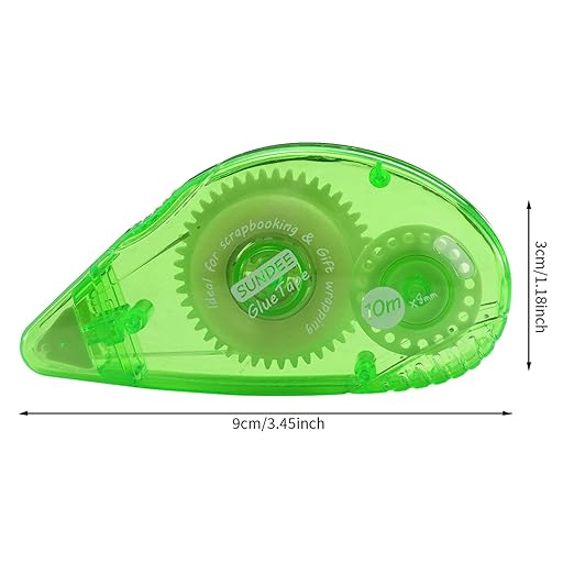 Glue Runner Permanent, Double Sided Adhesive Scrapbook Runner Tape Roller, 0.3-inch by 360-Inch, Permanent Adhesive Dots Roller Applicator, 12 Pack - Green