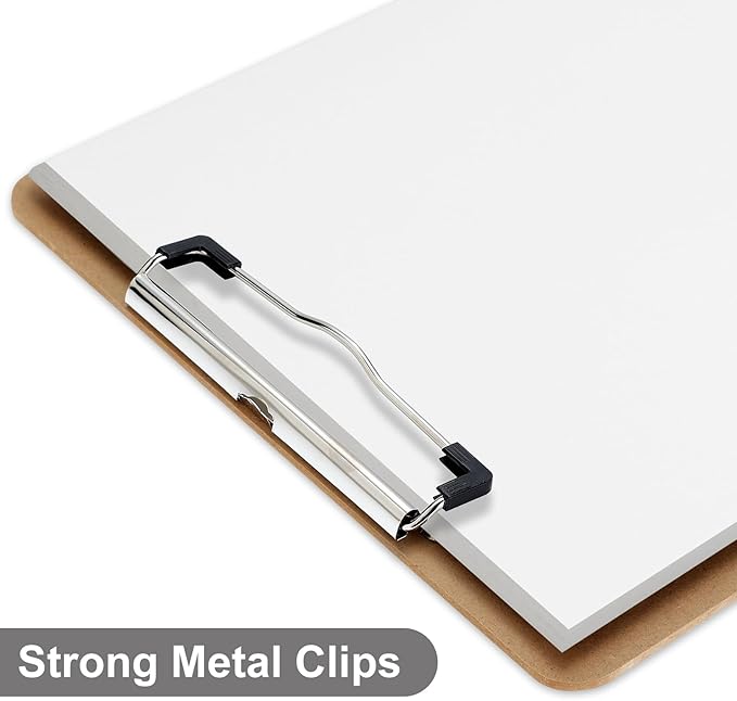 Wood Clipboards Set of 20, Letter Size Hardboard Clip Board 8.5x11 for Classroom, Students, Kid, A4 Standard Clipboard Size 9" x 12.5" with Low Profile Clip, Office Supply, School Supply.