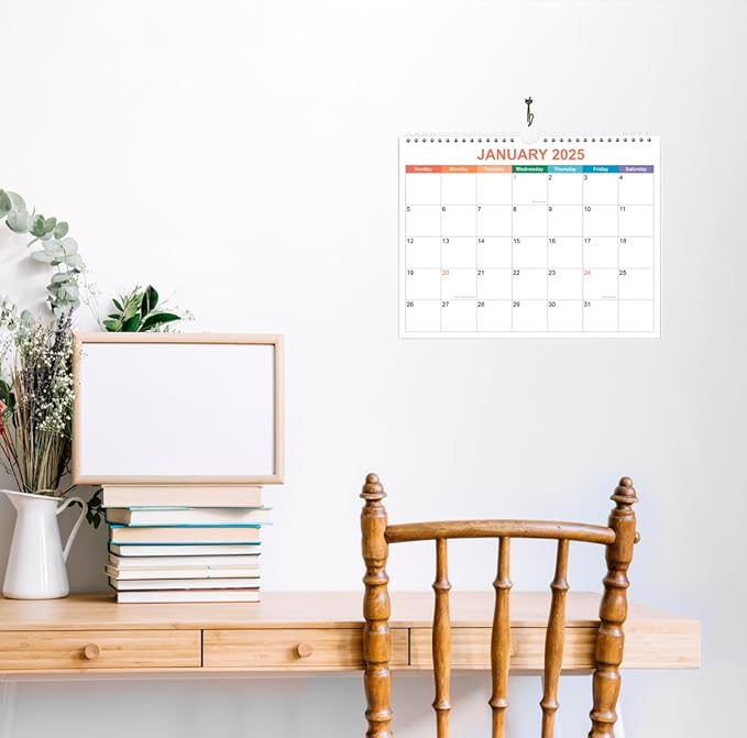 Calendar 2025, Wall Calendar 2025-2026 from January 2025 - June 2026, 18 Months Calendar with Premium Paper, Twin-Wire Binding & Hanging Hook, 8.5" x 11", Colorful