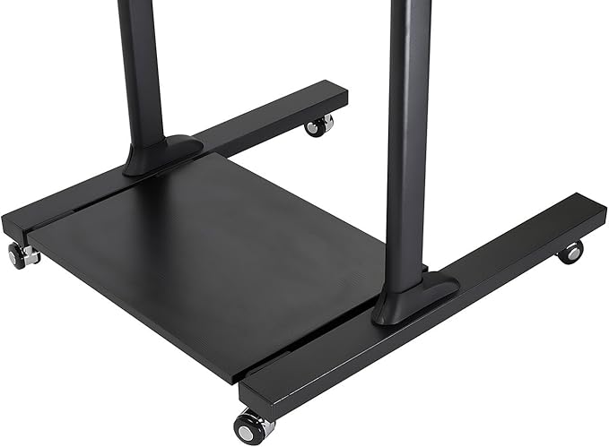 Mount-It Mobile Stand Up Desk / Height Adjustable Computer Work Station Rolling Presentation Cart With Monitor Arm (MI-7942B), Black