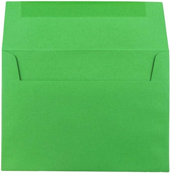 JAM PAPER A7 Colored Invitation Envelopes - 5 1/4 x 7 1/4 - Green Recycled - Bulk 500/Box
