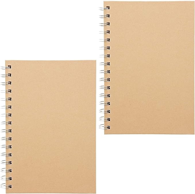 Kraft Paper Undated Calendar with Photo Album for Desk (8.25 x 5.5 in, 2 Pack)