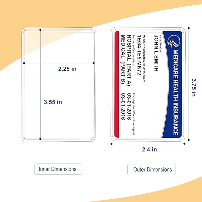 6 Pack New Medicare Card Holder Protector Sleeves,12Mil Clear PVC Waterproof Medical/Credit Card, Business/Social Security Card Protector