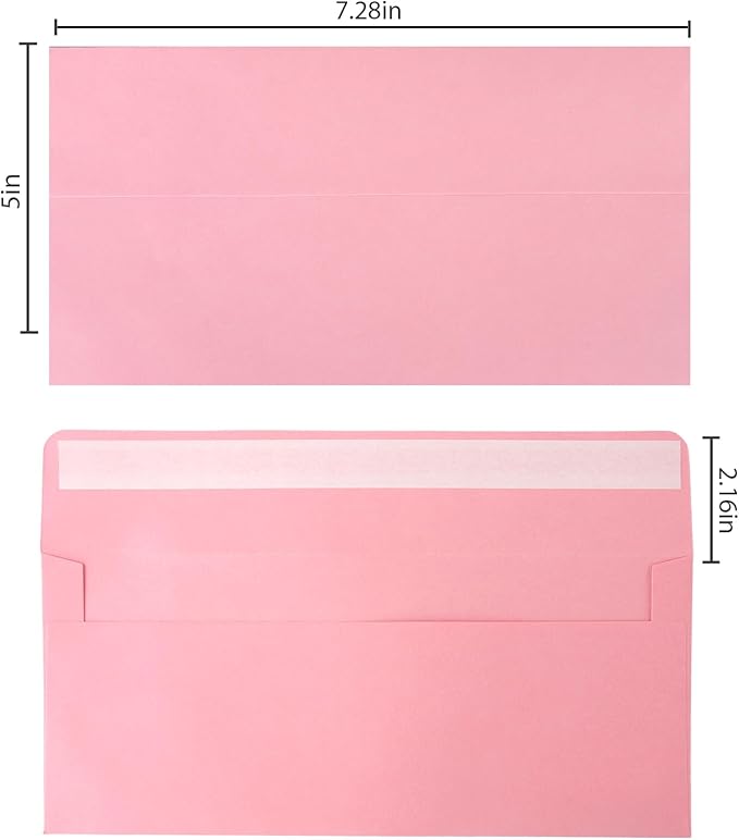50 Packs 5x7 Envelopes,Pink A7 Envelopes,5x7 Envelopes for Invitations,Envelopes Self Seal for Weddings,Greeting Cards, Mailing, Invitations, Photos, Postcards,Printable Invitation Envelopes