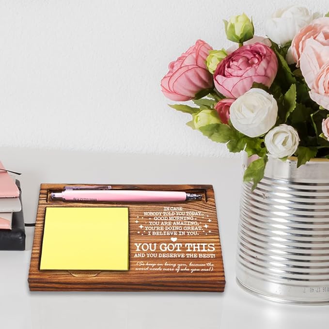 I Believe in You You Got This Inspirational Table Decor, Job Promotion Gifts for Women Men, Motivational Gifts for Coworker Employee Friends Daughter Sister Self-Stick Note Pad Holders-DW35