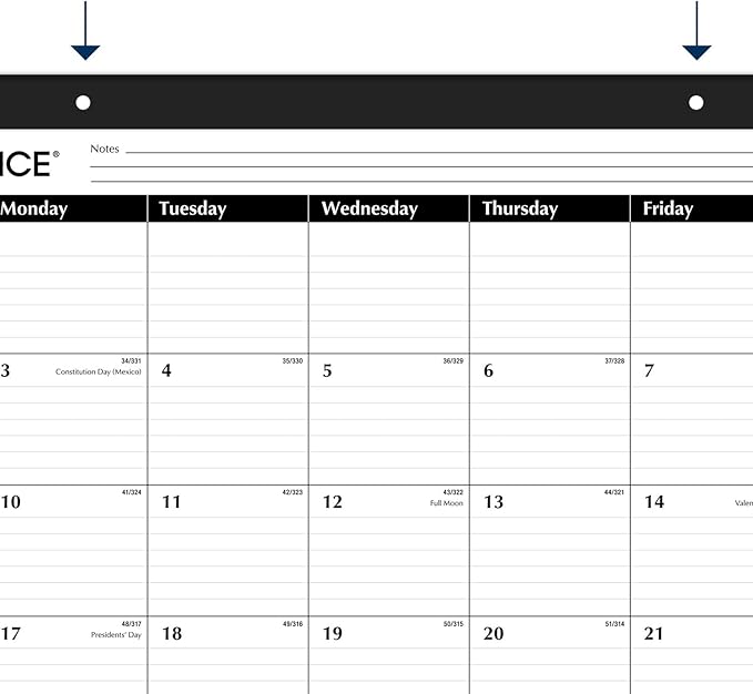 AT-A-GLANCE 2025 Desk Calendar, Desk Pad, 21-3/4" x 17", Large, Ruled Blocks, Monthly (SK250025)