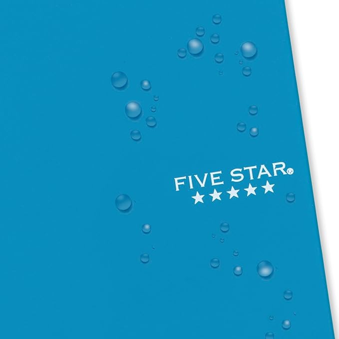 Five Star Spiral Notebook, 2 Subject, College Ruled, 9 1/2" x 6" 80 Sheets, Tidewater Blue (840029CG1-ECM)