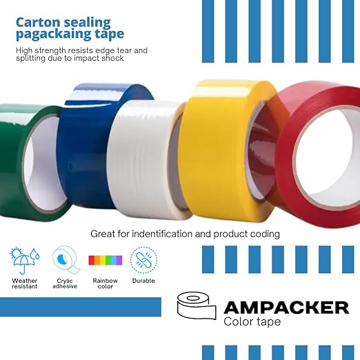 Heavy Duty Packaging Color Tape for Shipping,Packing and Moving 2" Wide x 2.0 Mil Thick -110 Yrd Roll -Acrylic Adhesive Tape for Box Sealing. (36 Rolls, Orange, 2" Wide x 110 yds)