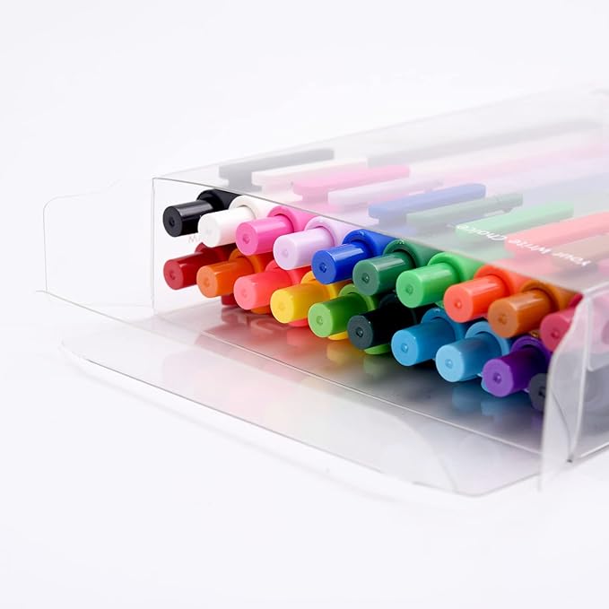 Kaco PURE Colored Gel Pens 0.5mm 20 Pieces Set Colorful Multi-color Ink Fine Point Comfort Grip Quick Drying Pens for Journaling Note Taking