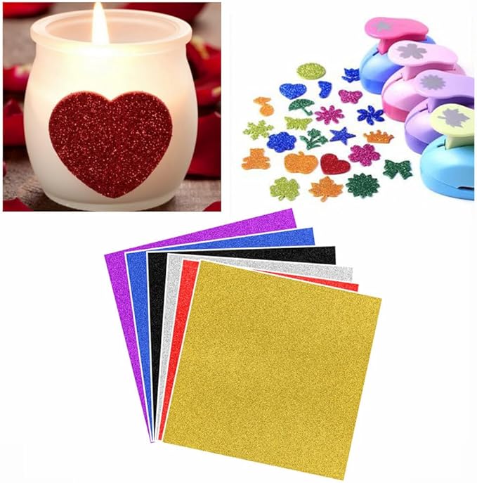 Baisunt 10 Sheets Purple Glitter Cardstock Paper for Graduation Cap DIY Project, Scrapbook, Birthday Wedding Party Decoration 250GSM(12x12 In, Non Adhesive)