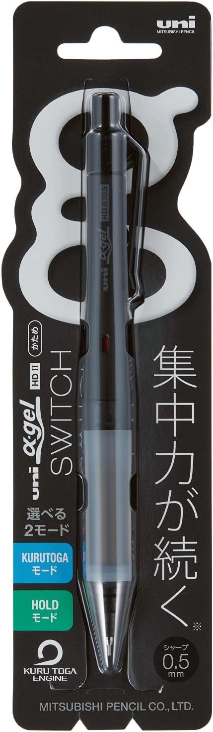 Uni Alpha-Gel Switch Mechanical Pencil, 0.5 mm, Black Body (M51009GG1P.24)