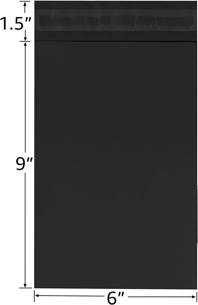 Colored Poly Mailers Pack of: (Black, 6" x 9" pack of 1000) Be creative with your packaging with Colored mailers