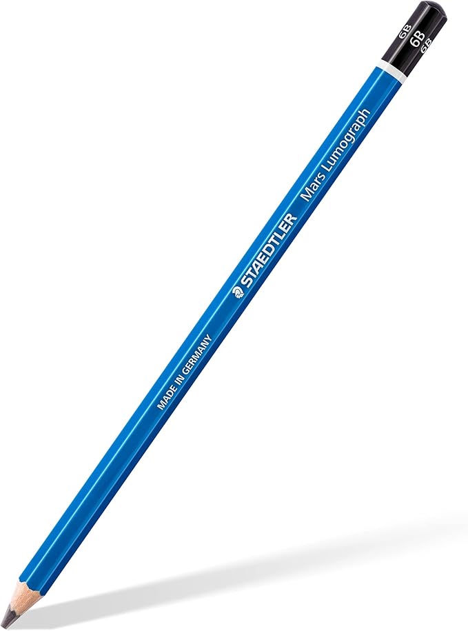 STAEDTLER Mars Lumograph Art Drawing Pencils (Graphite, 12 Pack in Metal Case) with Double Hole Pencil Sharpener