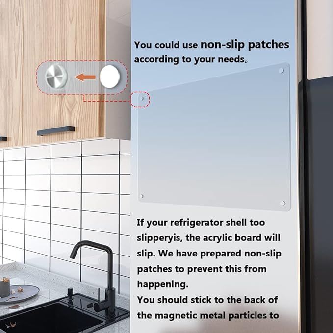 Acrylic Note Board Refrigerator Dry Erase Board Magnetic Clear 15βx11 Includes 4 Dry Erase Markers