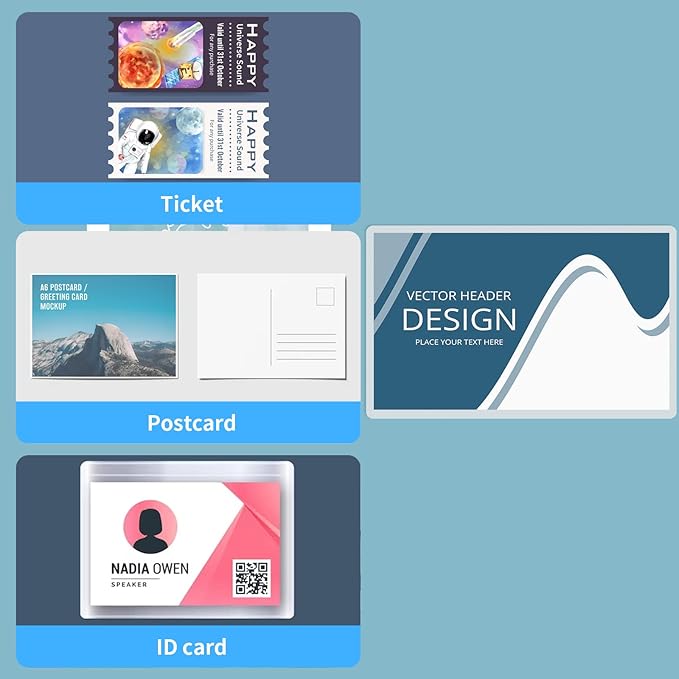 Index Card Laminating Pouches 3x5 File Card Laminating Pouches Lamination Pouches Recipe Card Laminating Pouches for Work Permits Pass Cards Student ID Cards (200, 5mil)