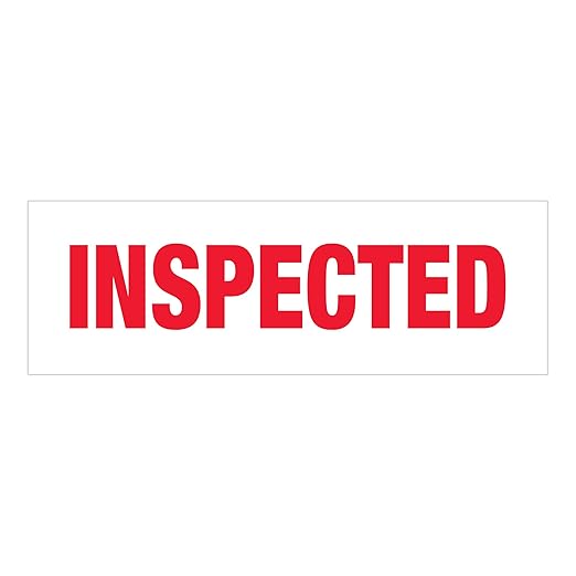 Aviditi Tape Logic 2 Inch x 110 Yard 2.2 Mil Red/White, Heavy Duty Packing Tape, "Inspected" 18 Pack, Perfect for Packing, Shipping, Moving, Home and Office