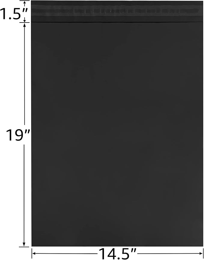 Colored Poly Mailers Pack of: (Black, 14.5" x 19" pack of 500) Be creative with your packaging with Colored mailers