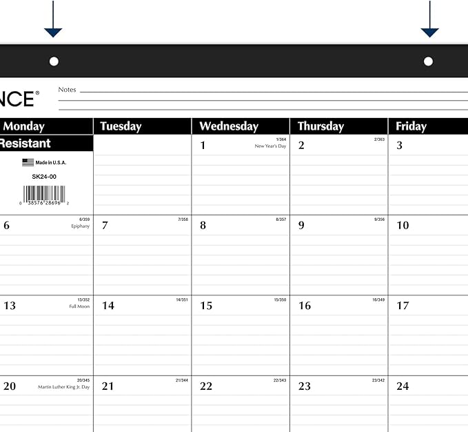 AT-A-GLANCE 2025 Desk Calendar, Desk Pad, Monthly, 21-3/4" x 17", Large, Ruled Blocks, 3 Pack (AZSK240025)