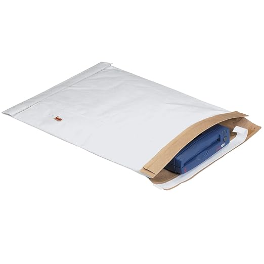 Aviditi White Self-Seal Padded Mailers, 9 1/2" x 14 1/2", Peel and Seal Closure, Fiber Cushioned Envelopes for Protecting Items During Shipping and Mailing, Case of 100