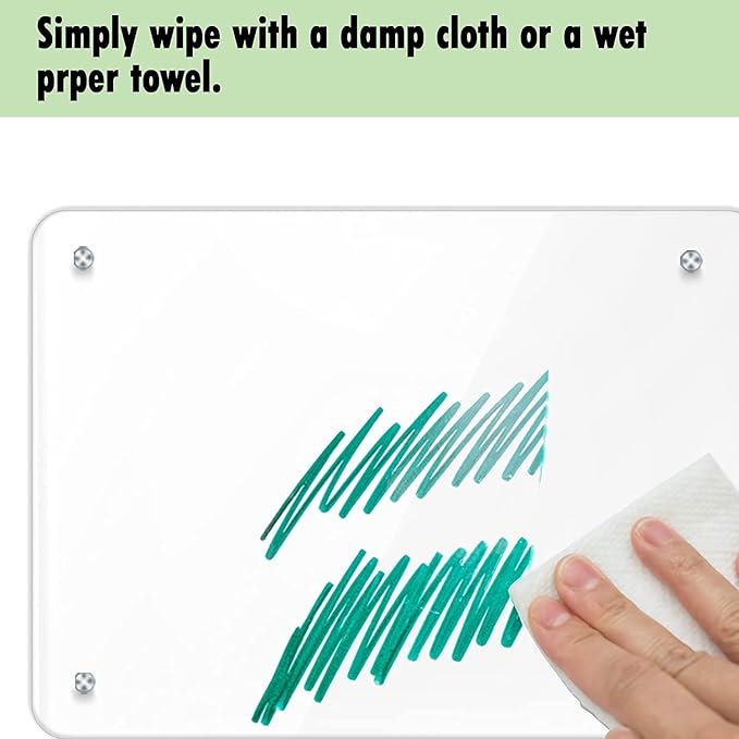 Acrylic Note Board Refrigerator Dry Erase Board Magnetic Clear 15βx11 Includes 4 Dry Erase Markers