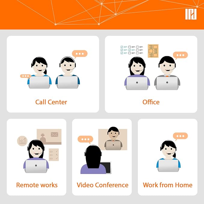 IPD IPH-255 Phone Headset with Noise Cancelling Microphone for Office and Call Center-Compatible with Avaya 1608 1616 9601 9608 9611 9611G 9620 9621 9630 9631 9640 9641 9650 9670 J139 J159 J169 J179