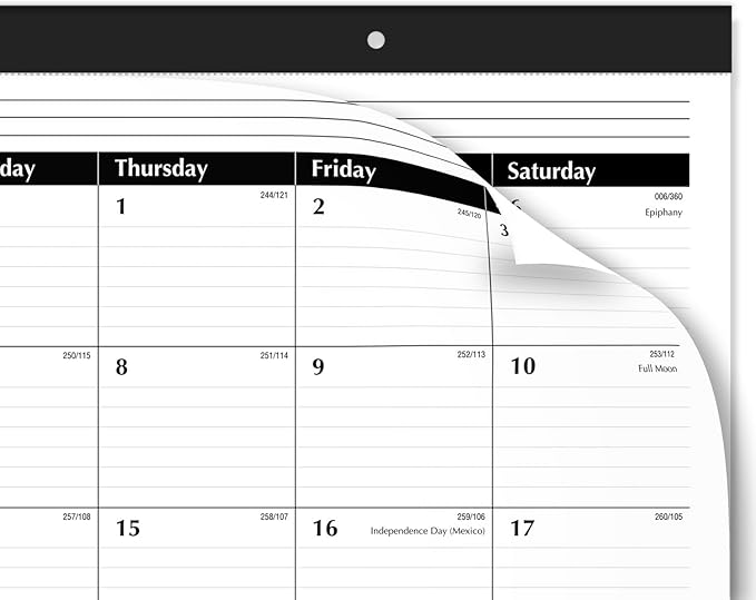 AT-A-GLANCE 2024 Desk Calendar, Desk Pads, Monthly, 21-3/4" x 17", Large, Ruled Blocks, 3 Pack (AZSK240024)