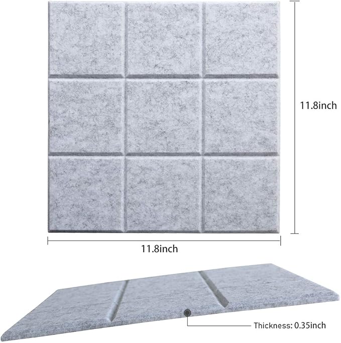 Large 11.8"x11.8" Felt Board Tiles for Wall with 30 Push Pins, Pack of 6 Pin Board Notice Boards for Home Office Kitchen, Bulletin Board Wall Tiles for Photos Memos