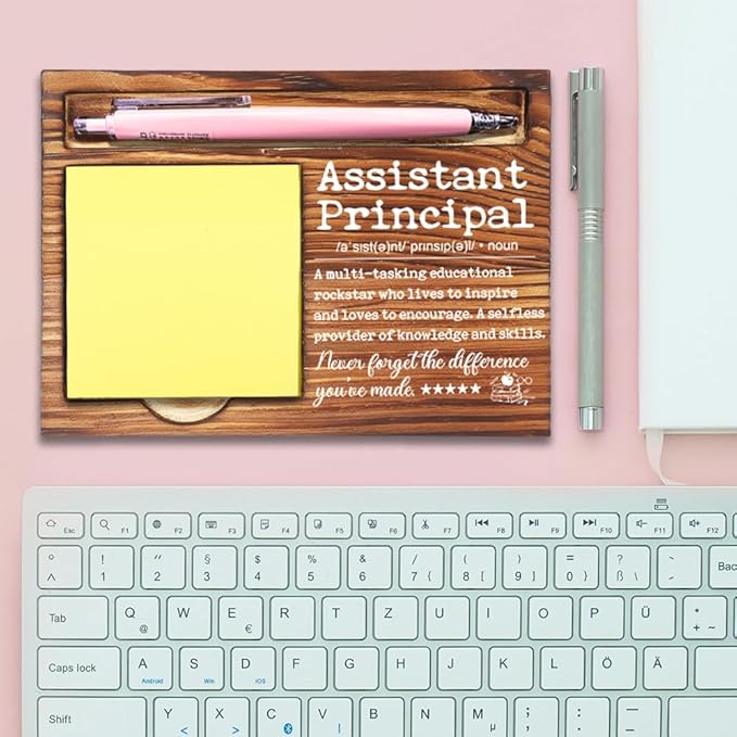 Assistant Principal Gifts, Thank You Appreciation Gifts for Assistant Principal, Retirement Gift for Assistant Principal, Best Assistant Principal Gifts Self-Stick Note Pad Holders-DW56